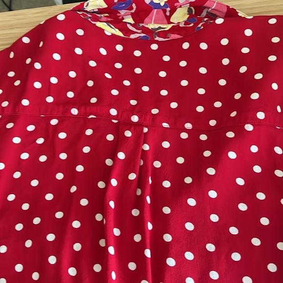 Marla Duran Women's Vintage 90s Lagenlook Polka Dot Oversized Rayon Crepe Top 1X - Picture 9 of 14